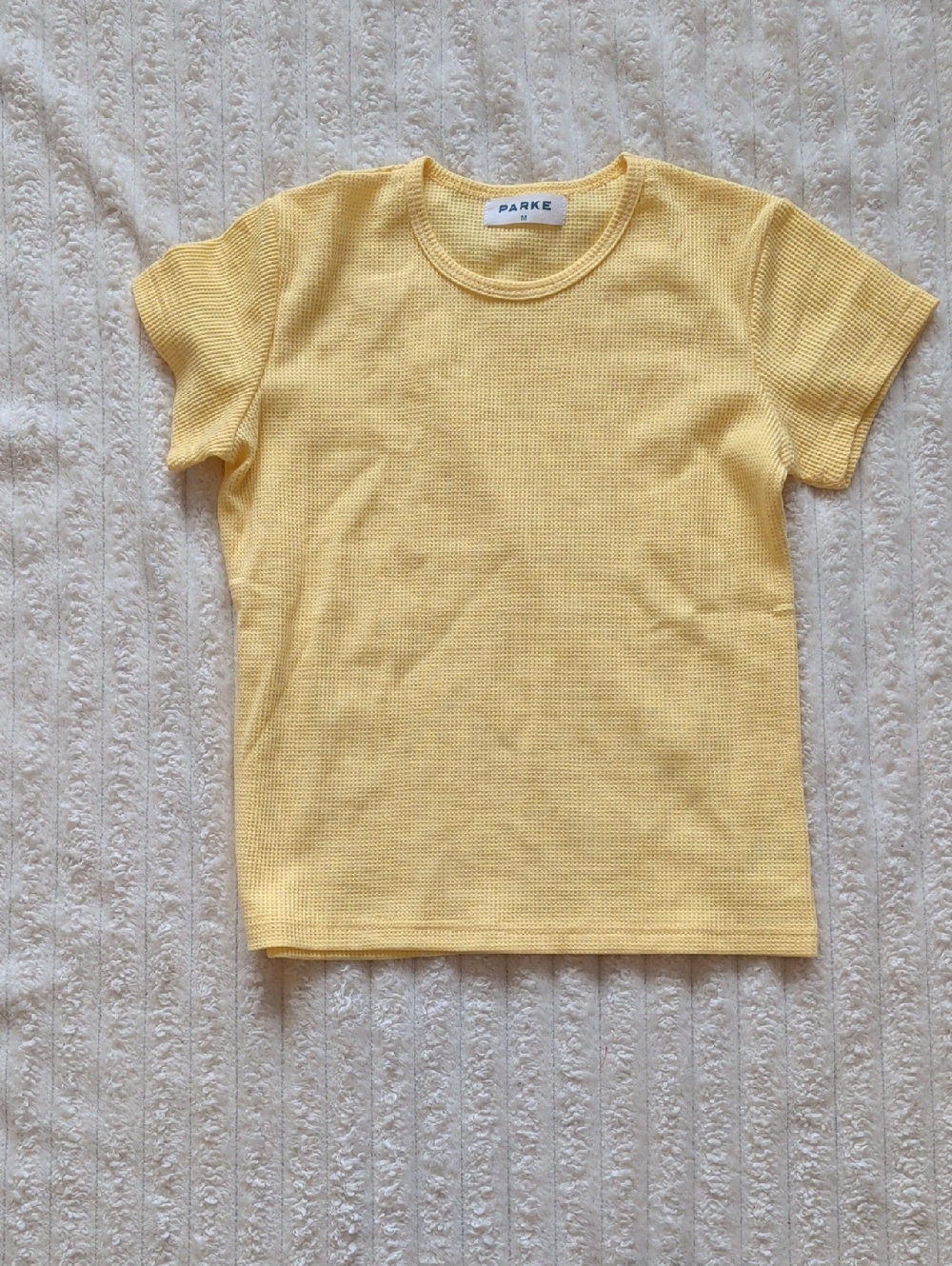 Parke Yellow Short Sleeve Waffle Tee